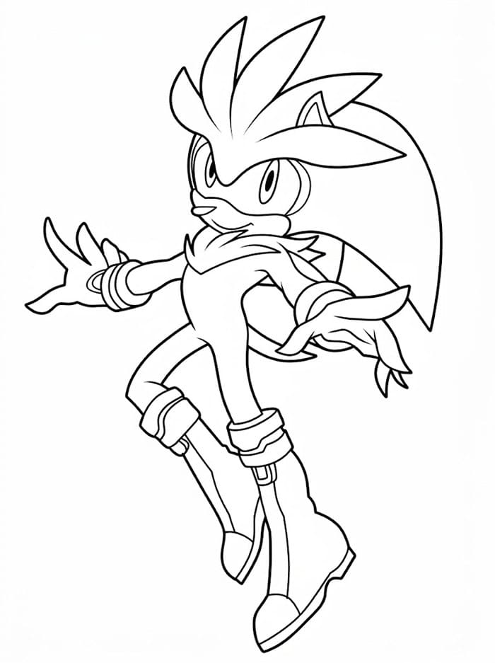 Silver the Hedgehog felice da colorare