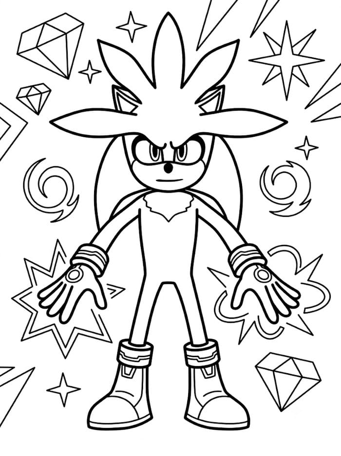Silver the Hedgehog gratis stampabile da colorare