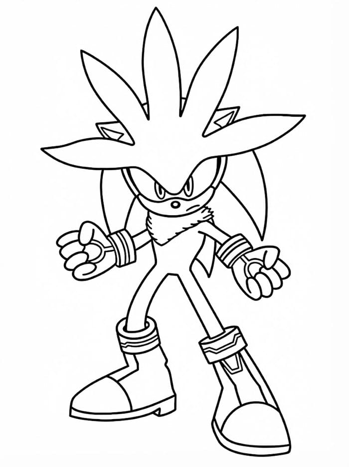 Silver the Hedgehog per bambini da colorare