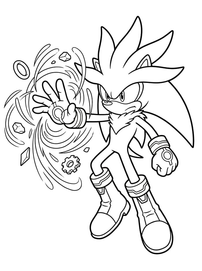 Silver the Hedgehog potere da colorare