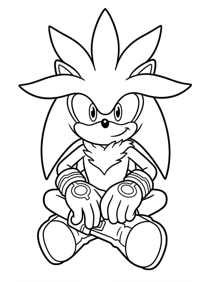 Silver the Hedgehog seduto da colorare
