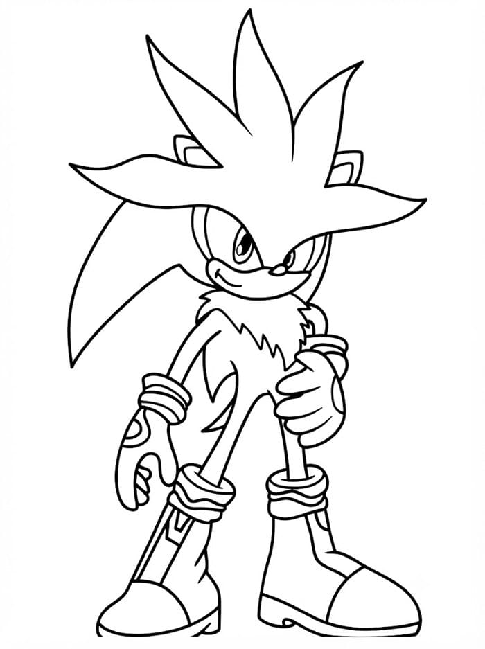 Silver the Hedgehog sorridente da colorare