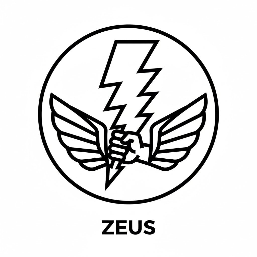 Simbolo del fulmine di Zeus da colorare