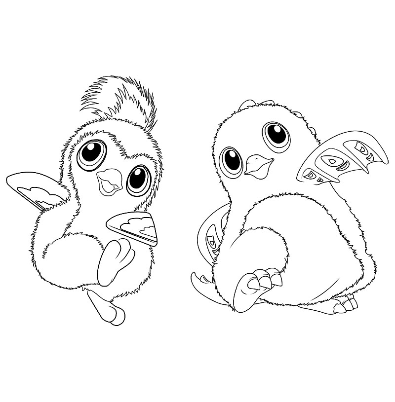 Simpatici Hatchimals da colorare