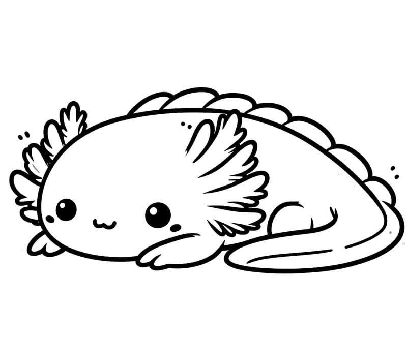 Simpatico axolotl da colorare