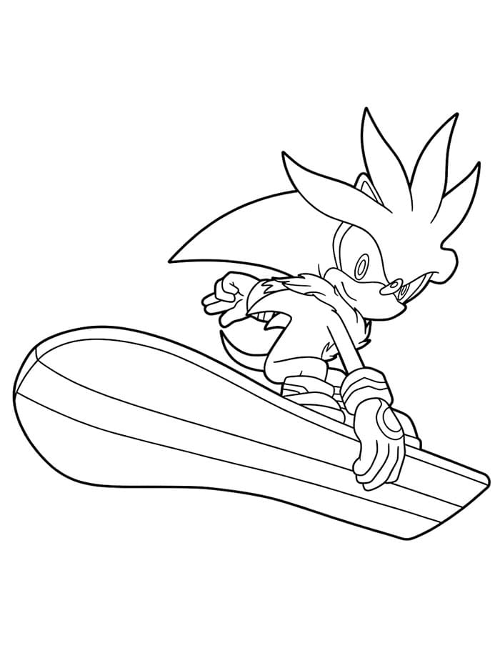 Sonic Scuro con Skateboard da colorare