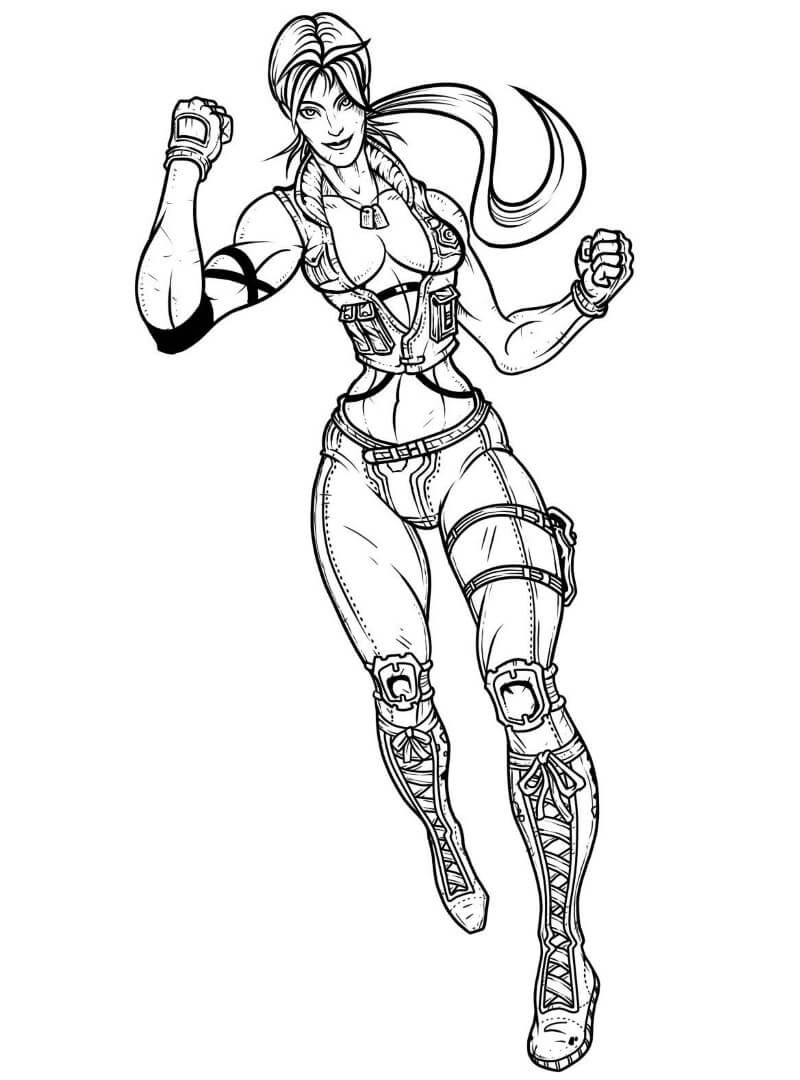 Sonya Blade Mortal Kombat da colorare