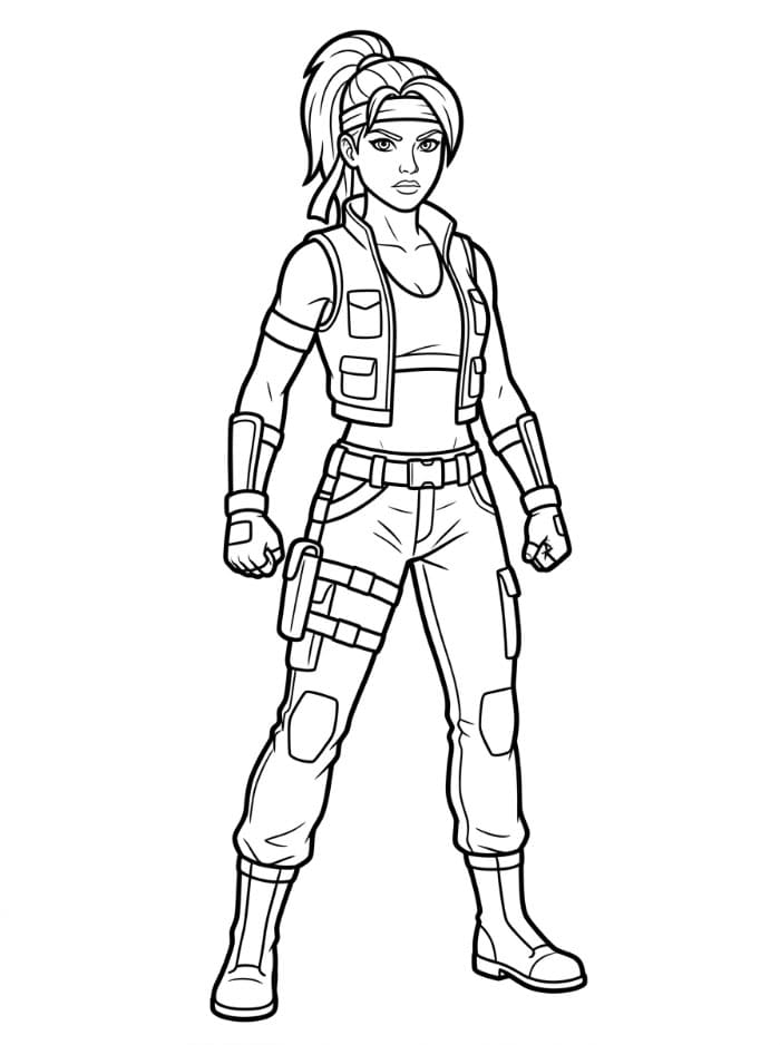 Sonya Blade di Mortal Kombat da colorare