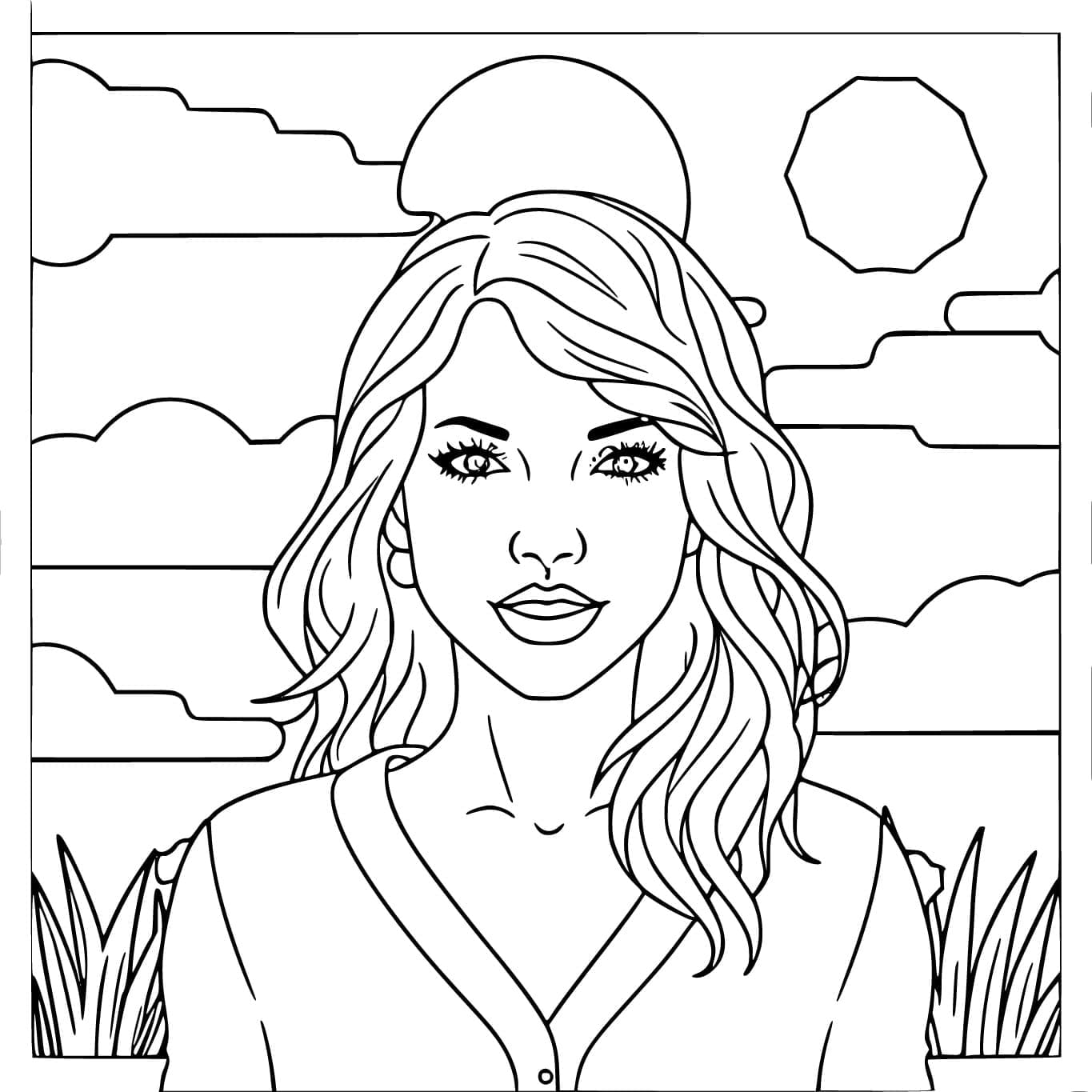 Sorridente Taylor Swift da colorare