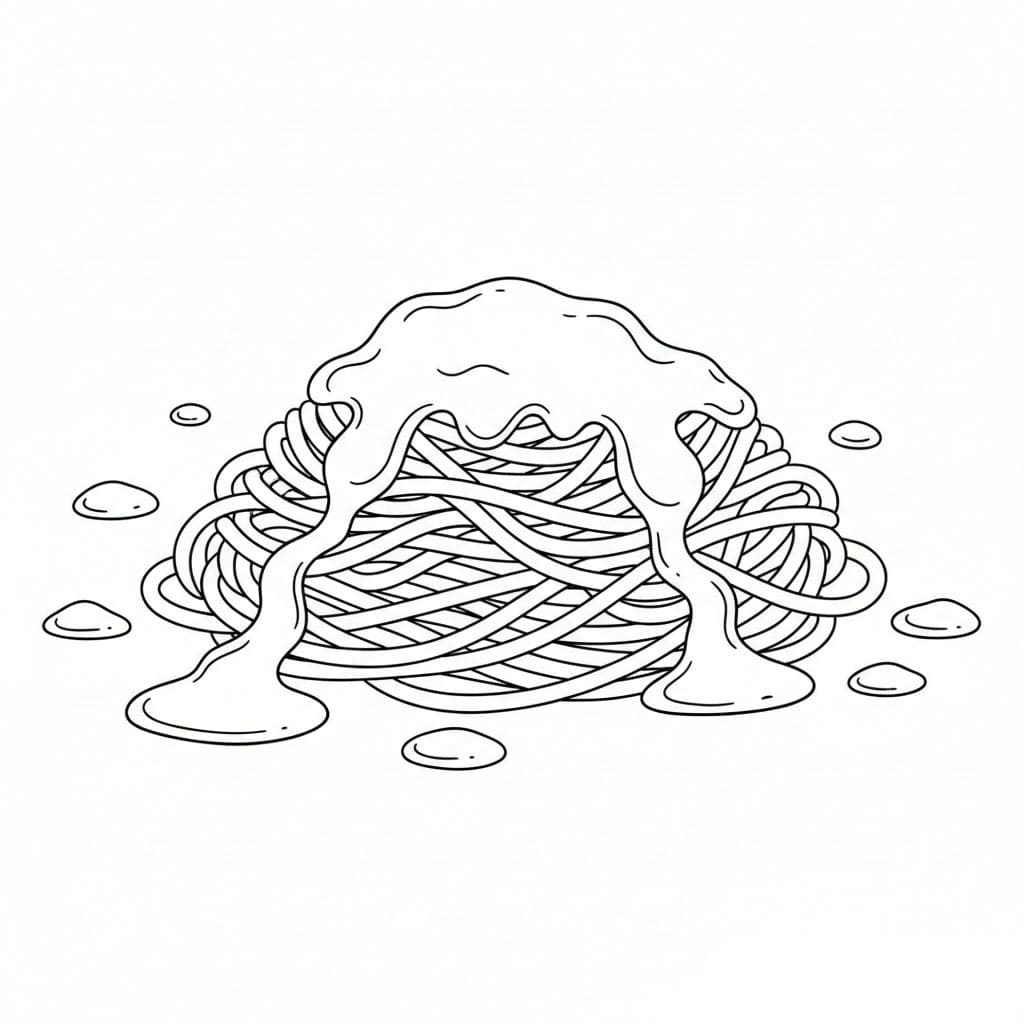 Spaghetti al pomodoro da colorare