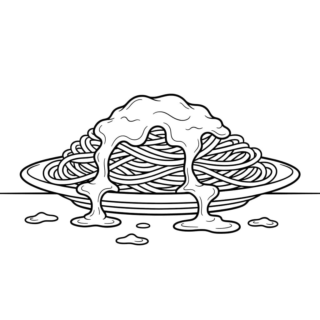 Spaghetti al sugo liquido da colorare