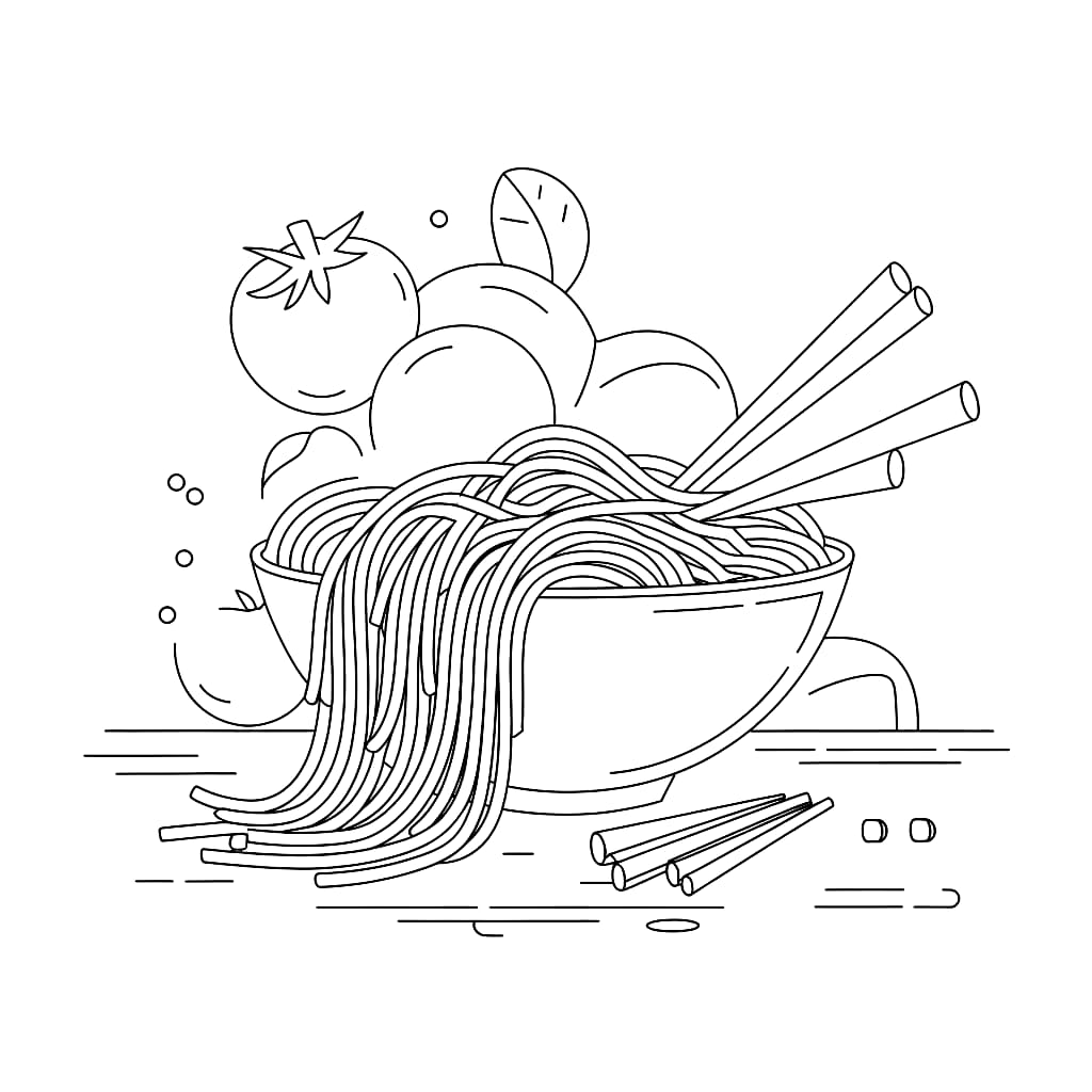 Spaghetti piccanti da colorare