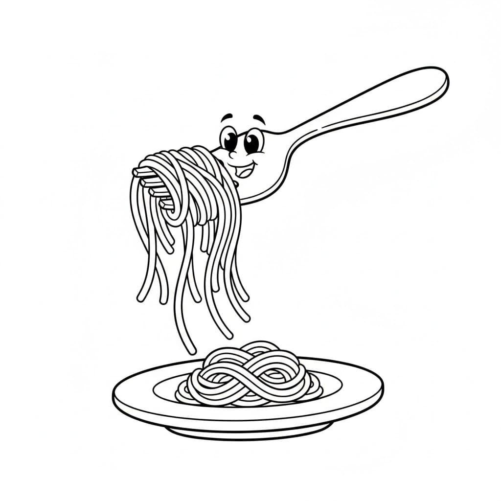 Spaghetti vorticosi da colorare