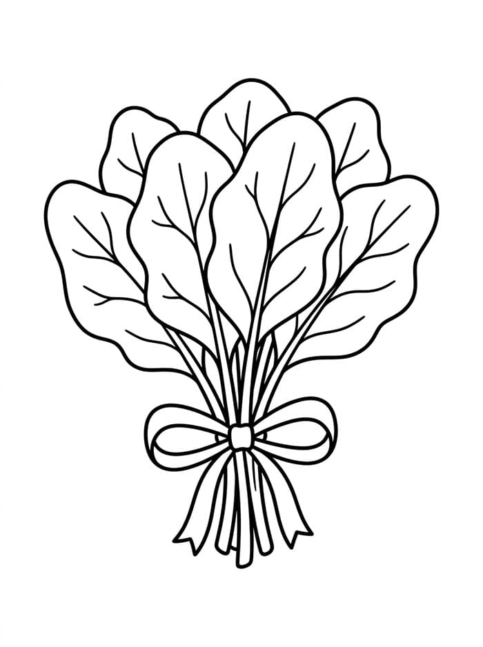 Spinaci con un nastro da colorare
