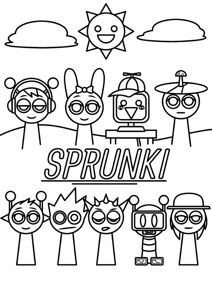 Sprunki di Incredibox gratis da colorare