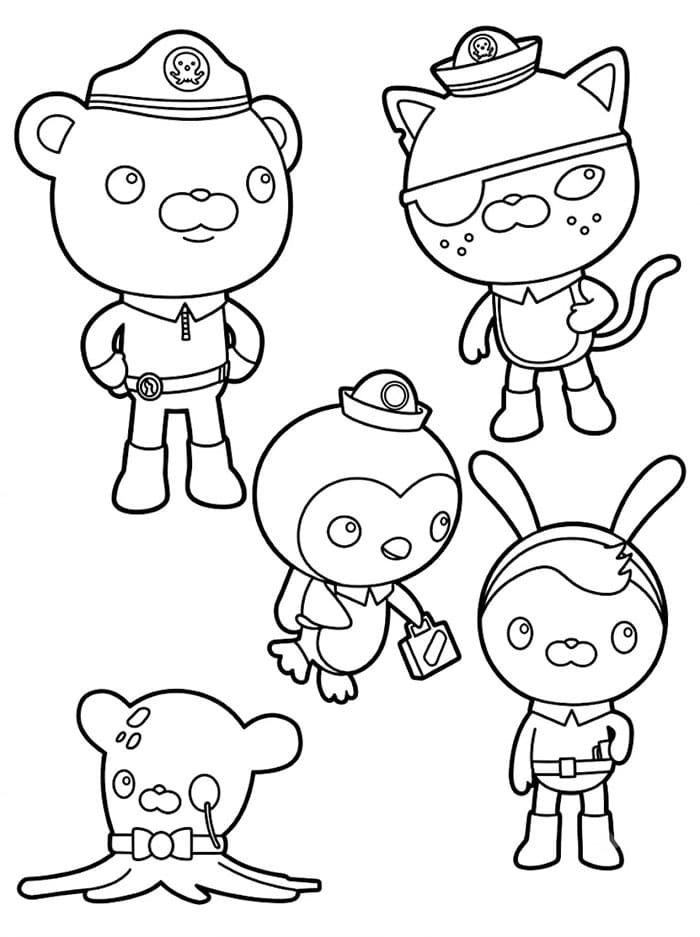 Squadra degli Octonauts da colorare