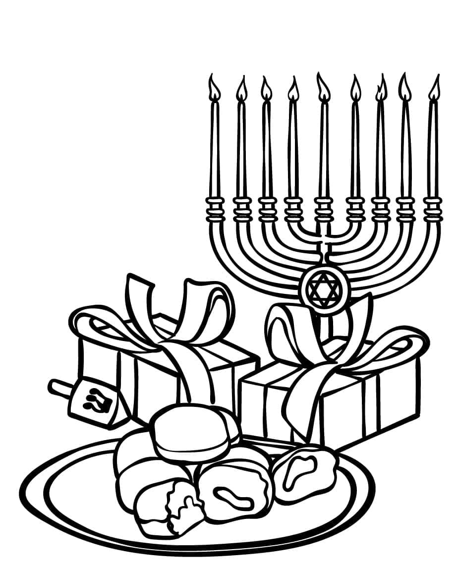 Stampa Buon Hanukkah da colorare
