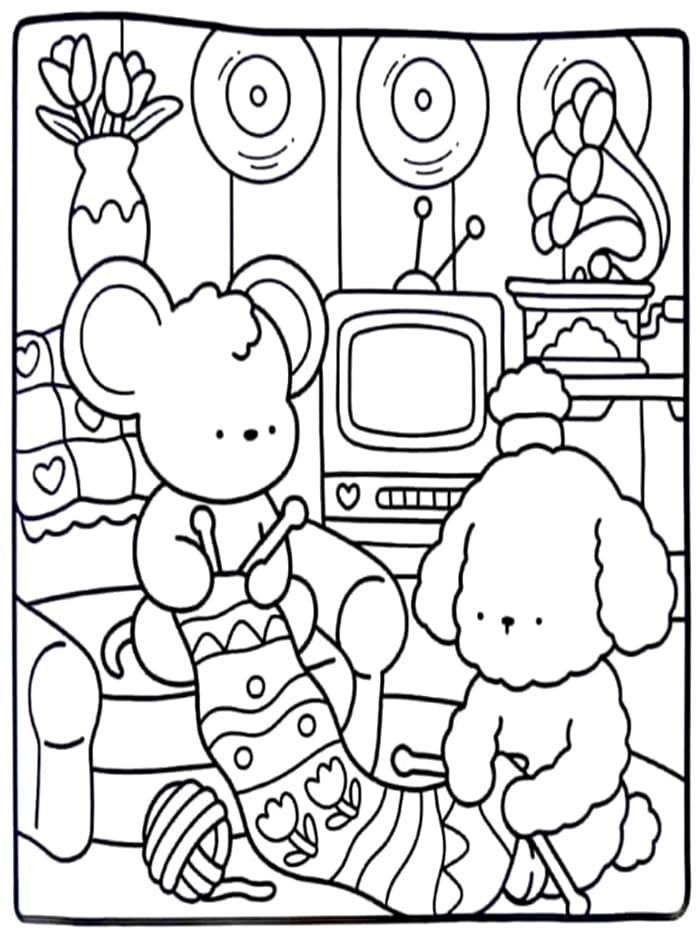 Stampa Cozy Friend per Ragazzi da colorare