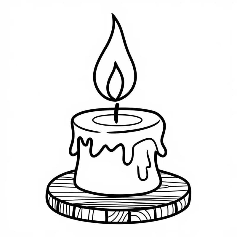 Stampa candela facile da colorare