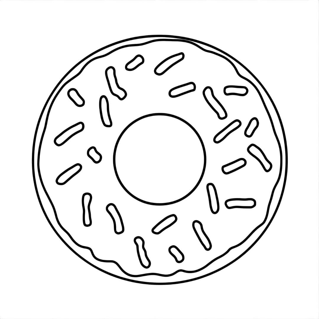 Stampa ciambella da colorare