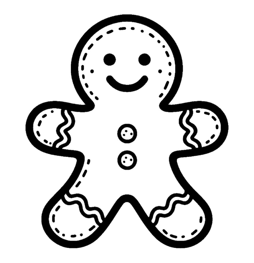 Stampa dell'omino di pan di zenzero da colorare