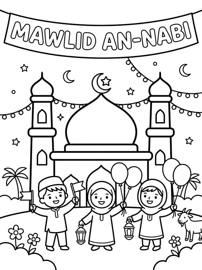 Stampa di Mawlid da colorare