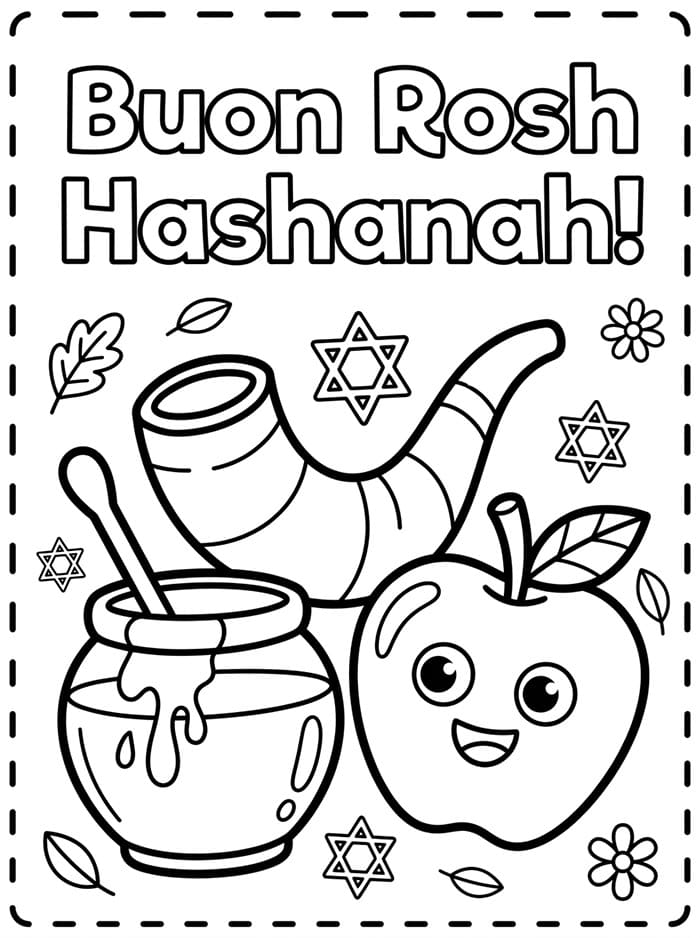 Stampa di Rosh Hashanah da colorare