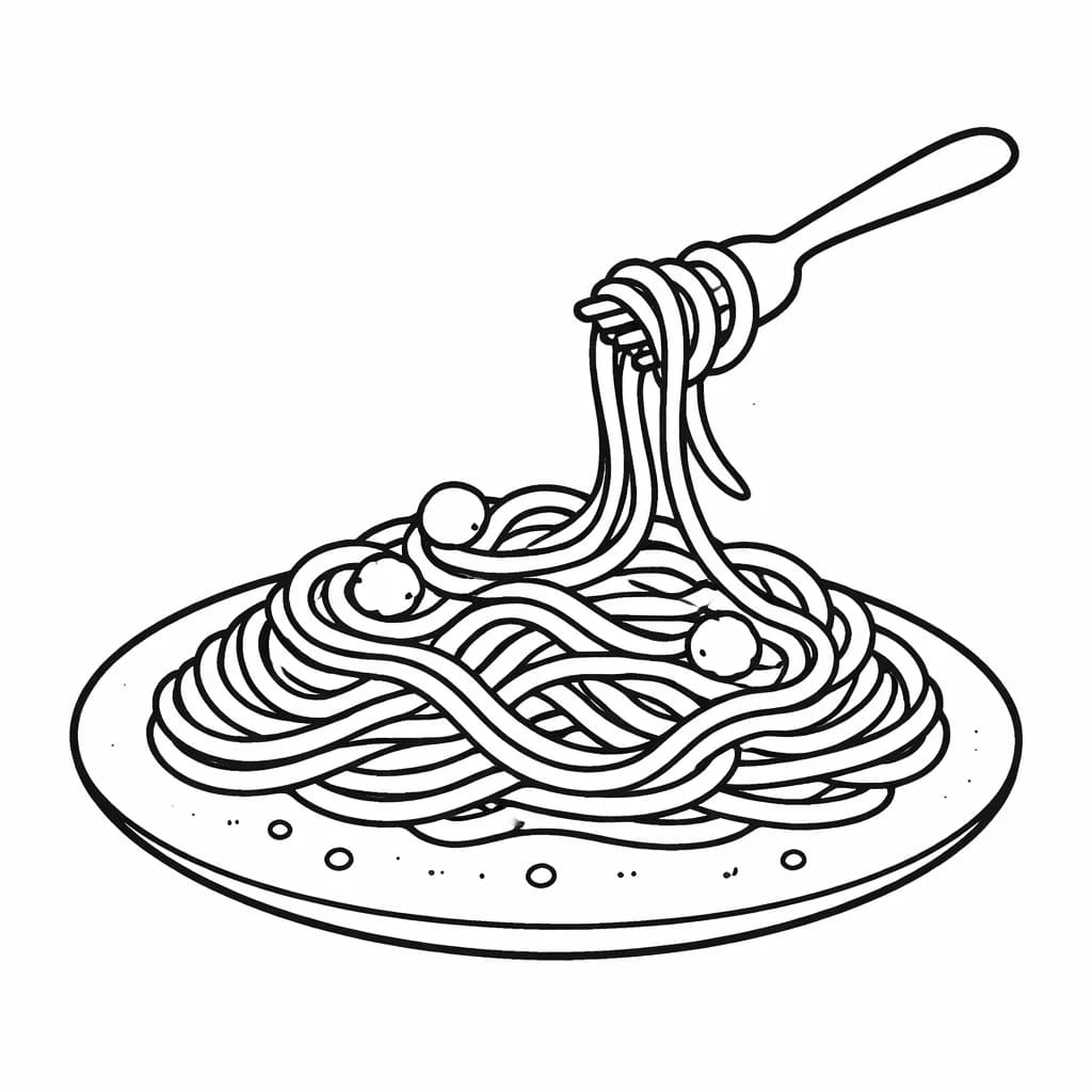 Stampa gratuita Spaghetti da colorare