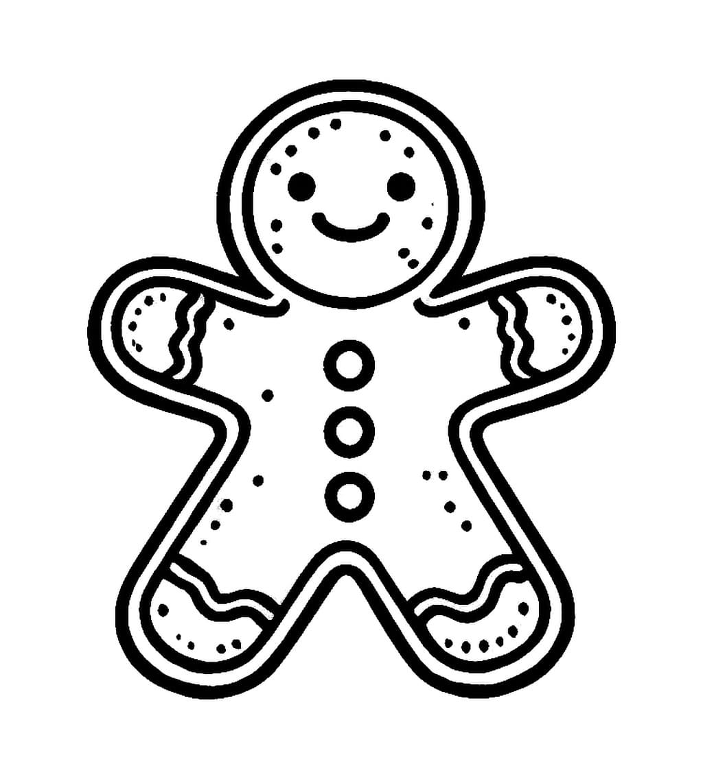 Stampa gratuita dell'omino di pan di zenzero da colorare