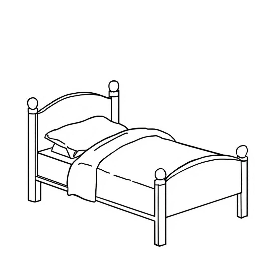 Stampa immagine letto da colorare