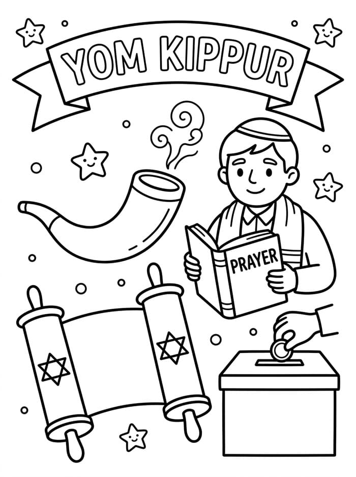 Stampa per Yom Kippur Immagine da colorare