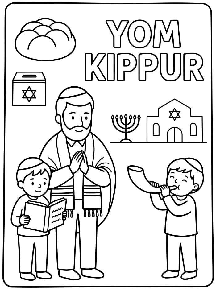 Stampa per Yom Kippur da colorare