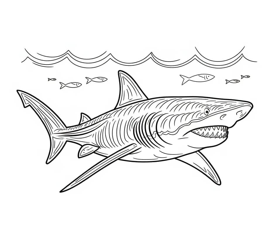 Stampabile Megalodonte gratuitamente da colorare