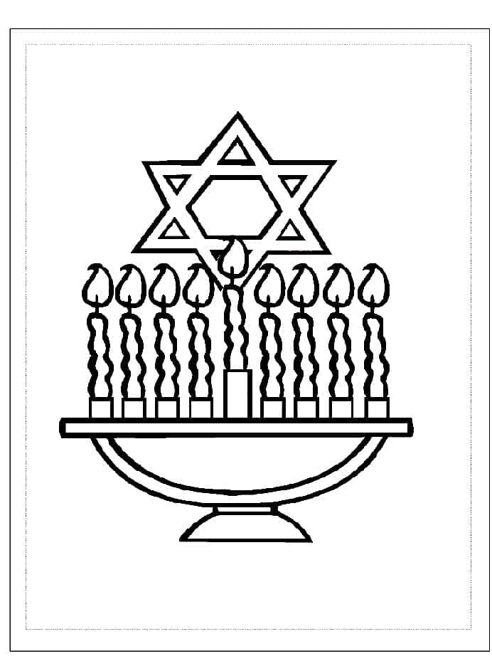 Stampabile gratuitamente per auguri di buon Hanukkah da colorare