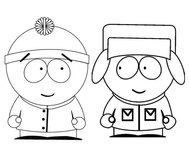 Stanley Randall e Kyle Broflovski di South Park da colorare