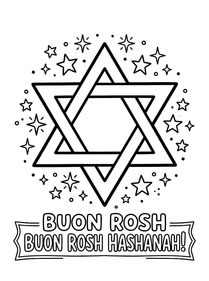 Stella di Rosh Hashanah da colorare