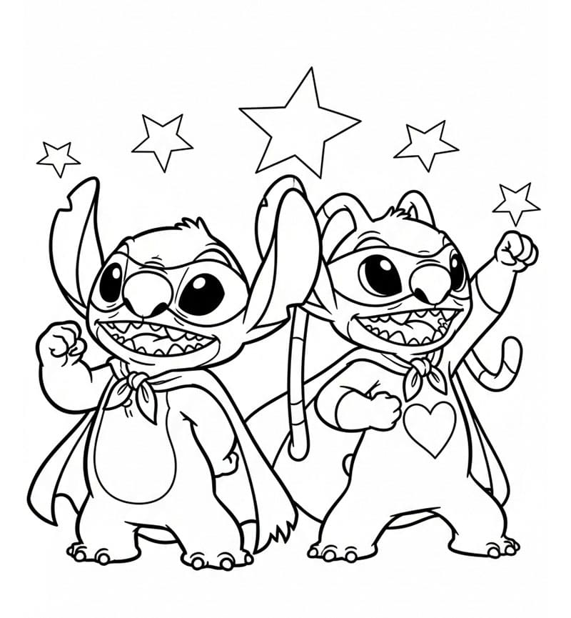 Stitch e Angel Maghi da colorare