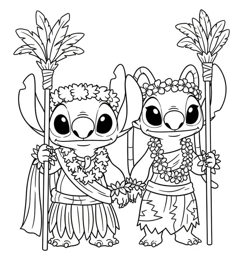 Stitch e Angel Tribali da colorare