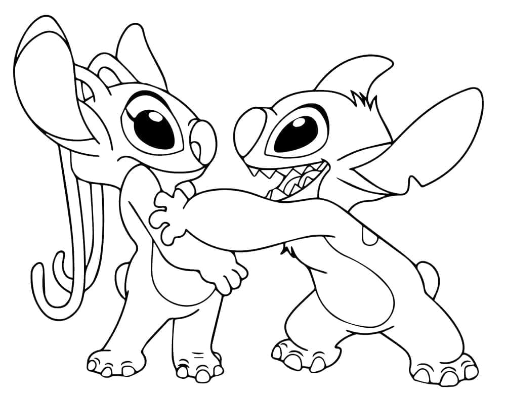 Stitch e Angel da stampare da colorare