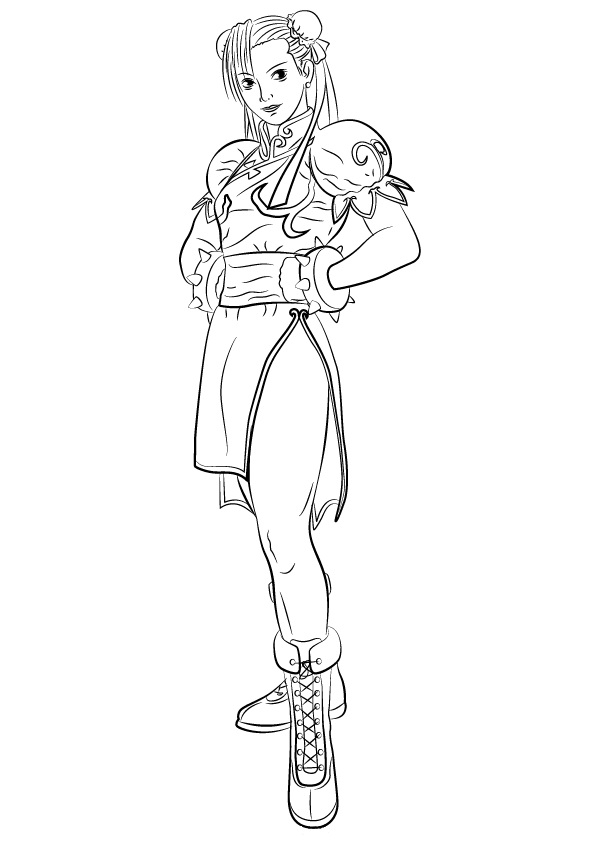 Street Fighter Chun-Li da colorare