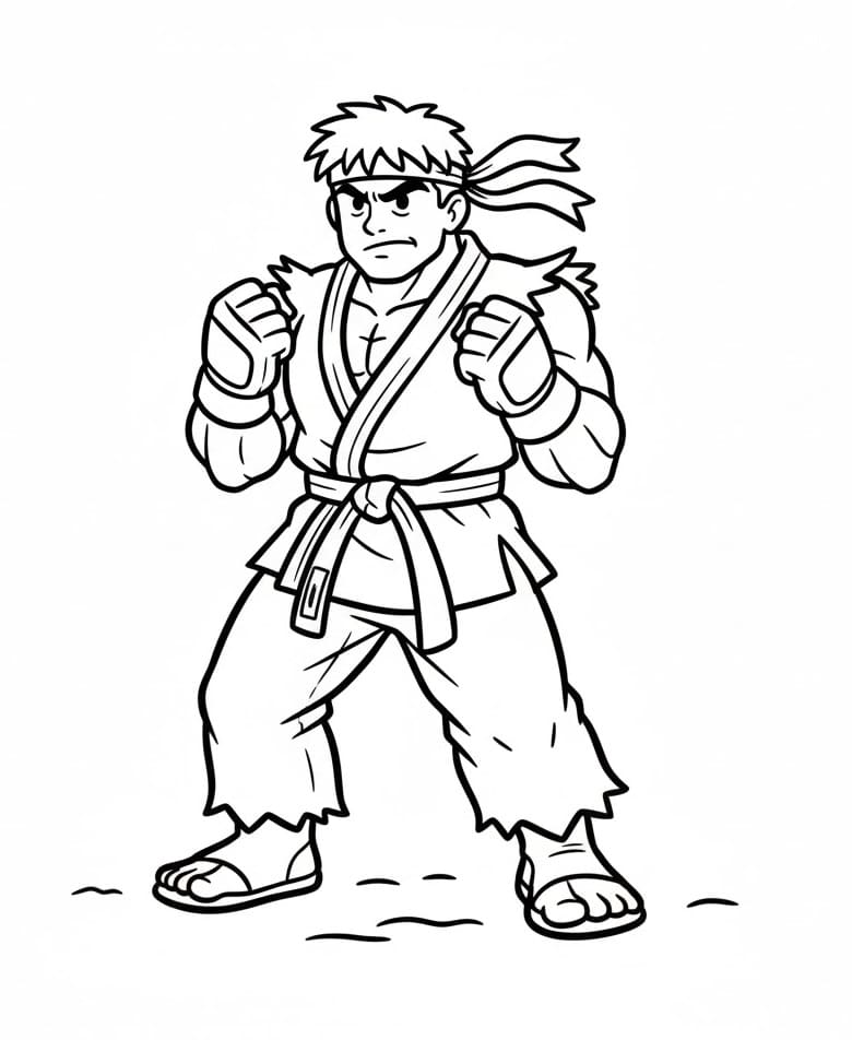 Street Fighter Ryu da colorare