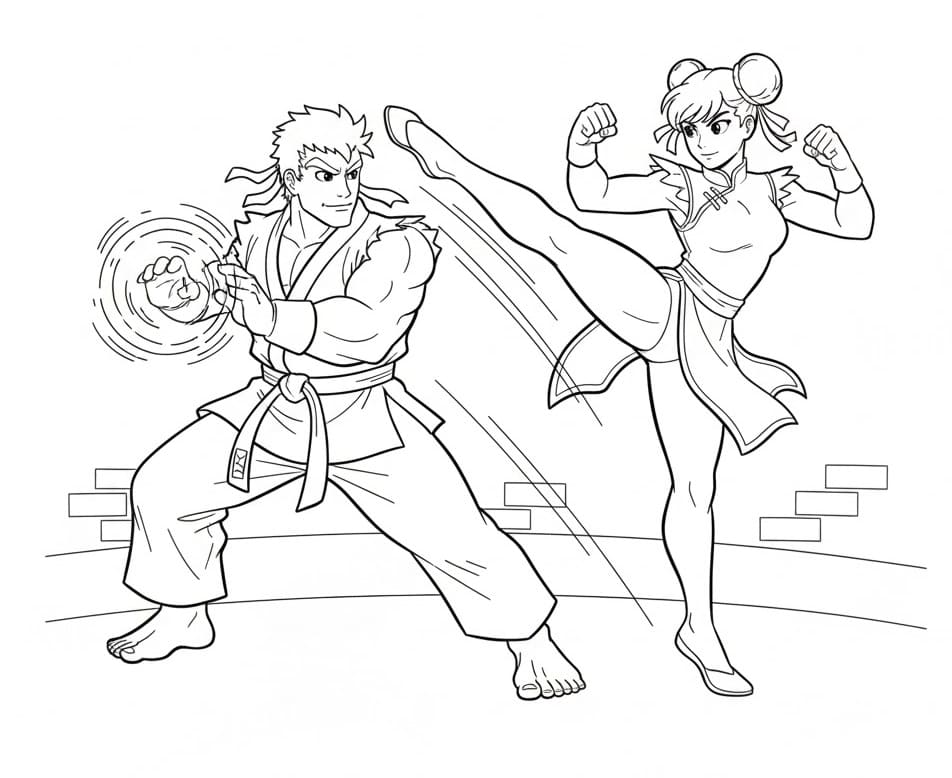 Street Fighter gratis da colorare