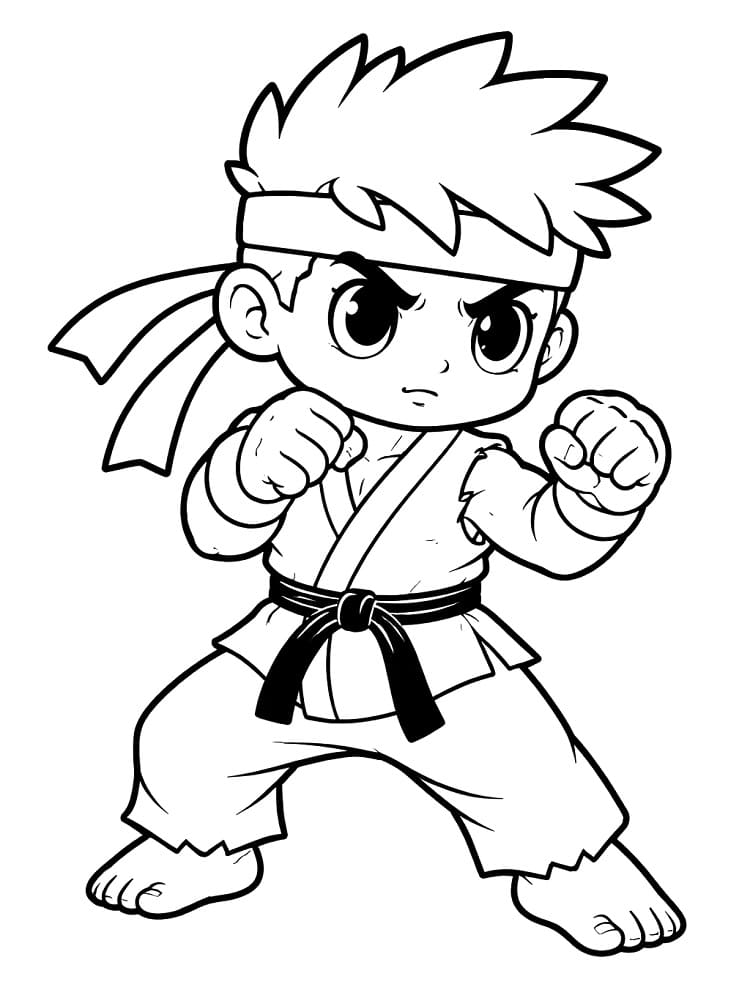 Street Fighter grazioso da colorare