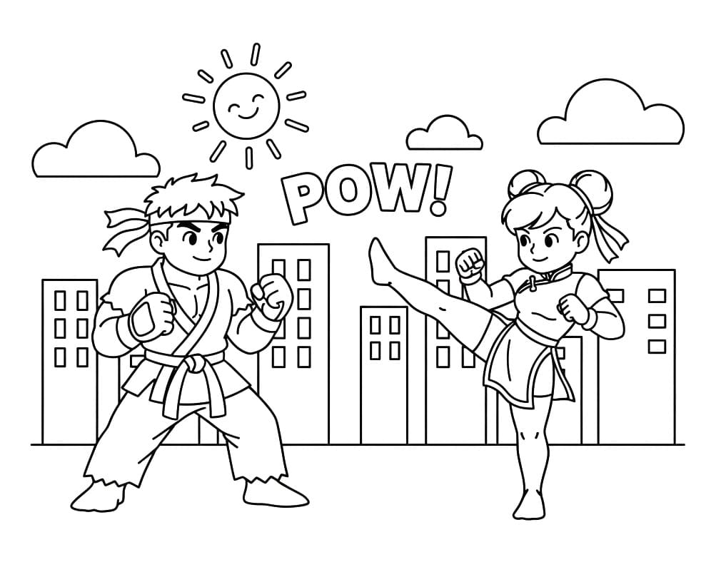 Street Fighter molto grazioso da colorare