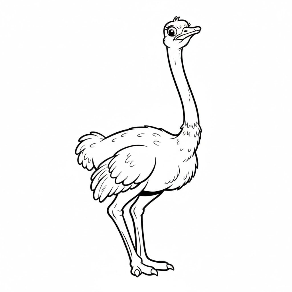 Stretching dello struzzo da colorare