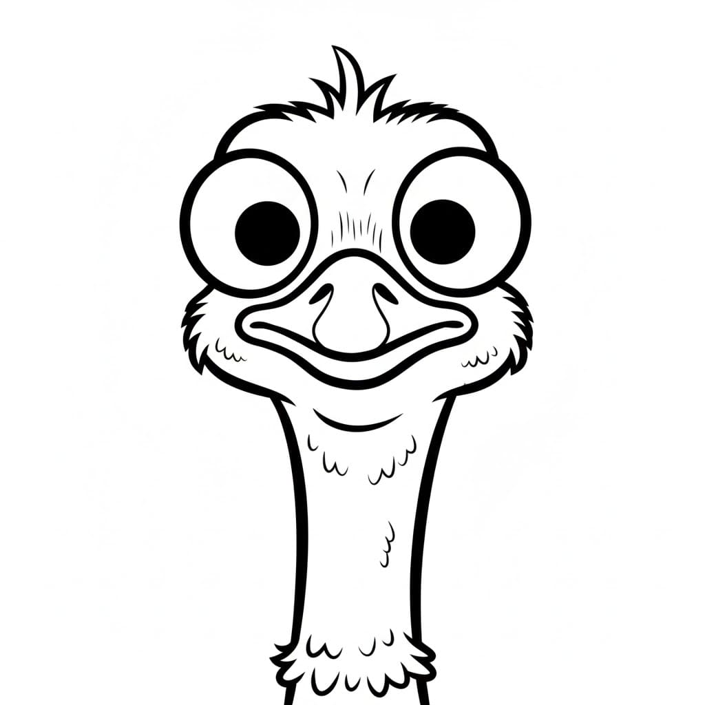 Struzzo dagli occhi grandi da colorare