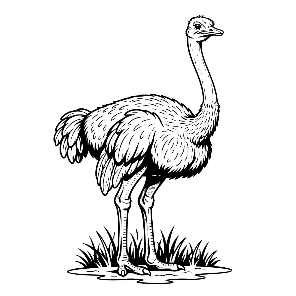 Struzzo delle praterie da colorare