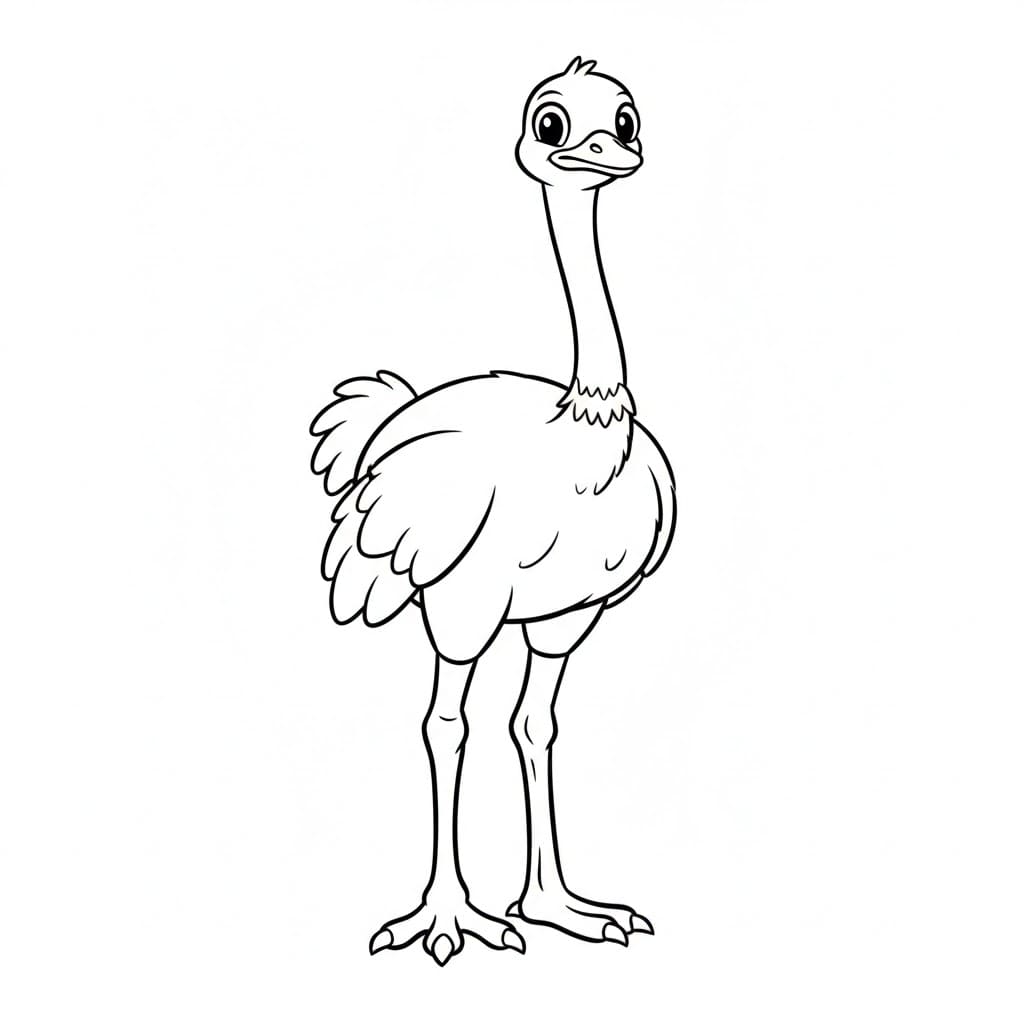 Struzzo fermo da colorare