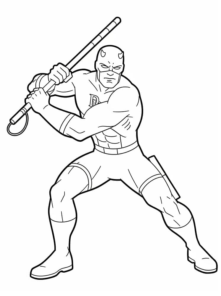 Supereroe Daredevil base da colorare