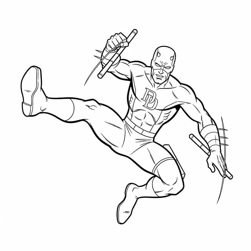Supereroe Daredevil da colorare